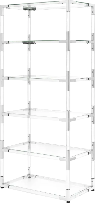 Kisia Clear 6 Shelf Bookcase