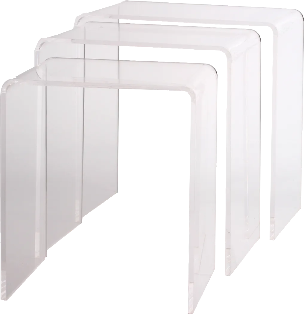 Padrish Clear Nesting Tables, Set of 3 - Thumbnail - Image 1