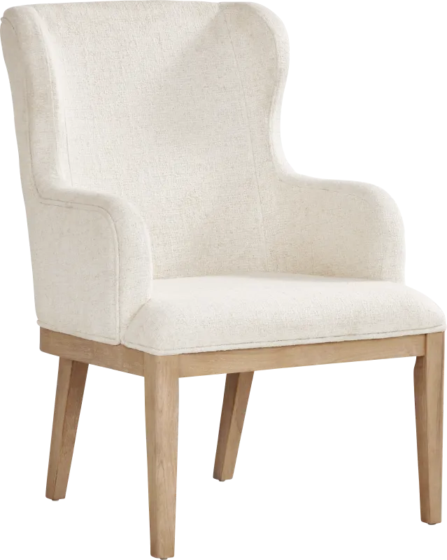 Callen Way Beige Upholstered Arm Dining Chair