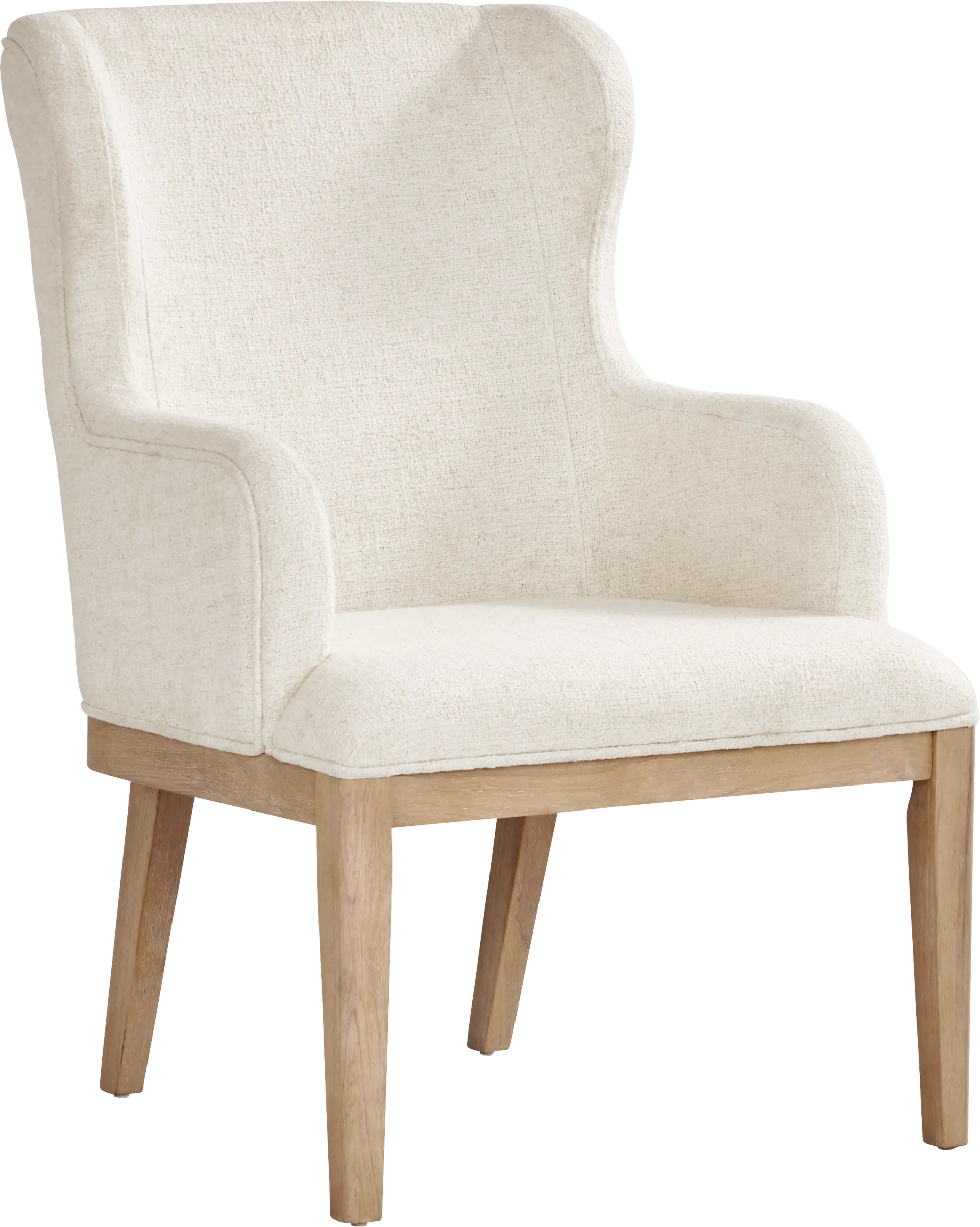 Callen Way Beige 5 Pc Trestle Dining Room with Upholstered Arm Chairs - Image 5