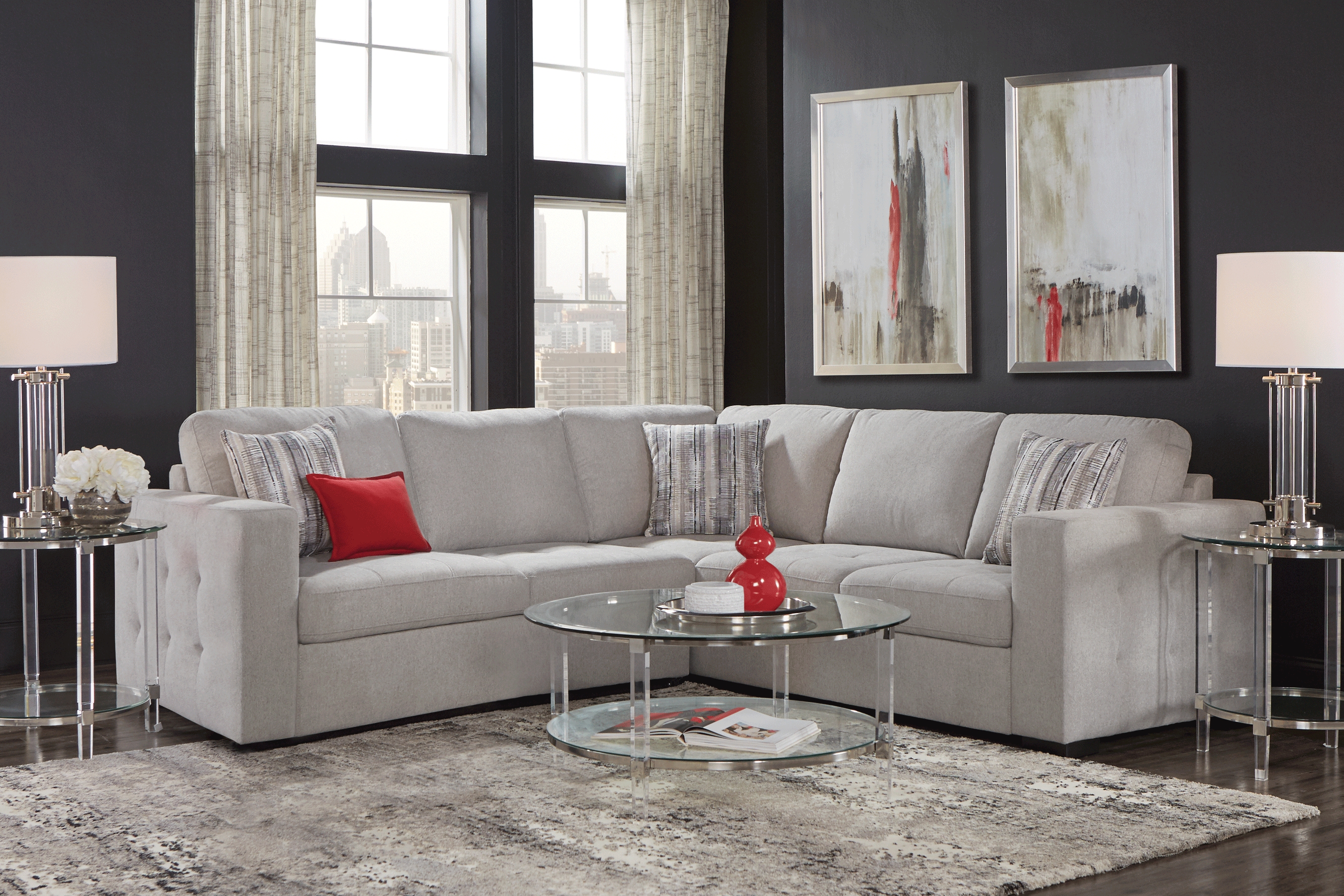 Kirkwell Gray 2 Pc Sleeper Sectional - Thumbnail - Image 2