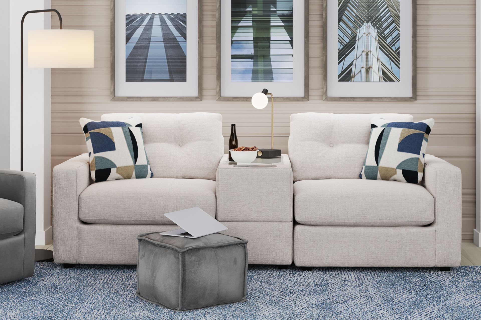 Oyster 3 Pc ModularOne with Media Console - Image 2