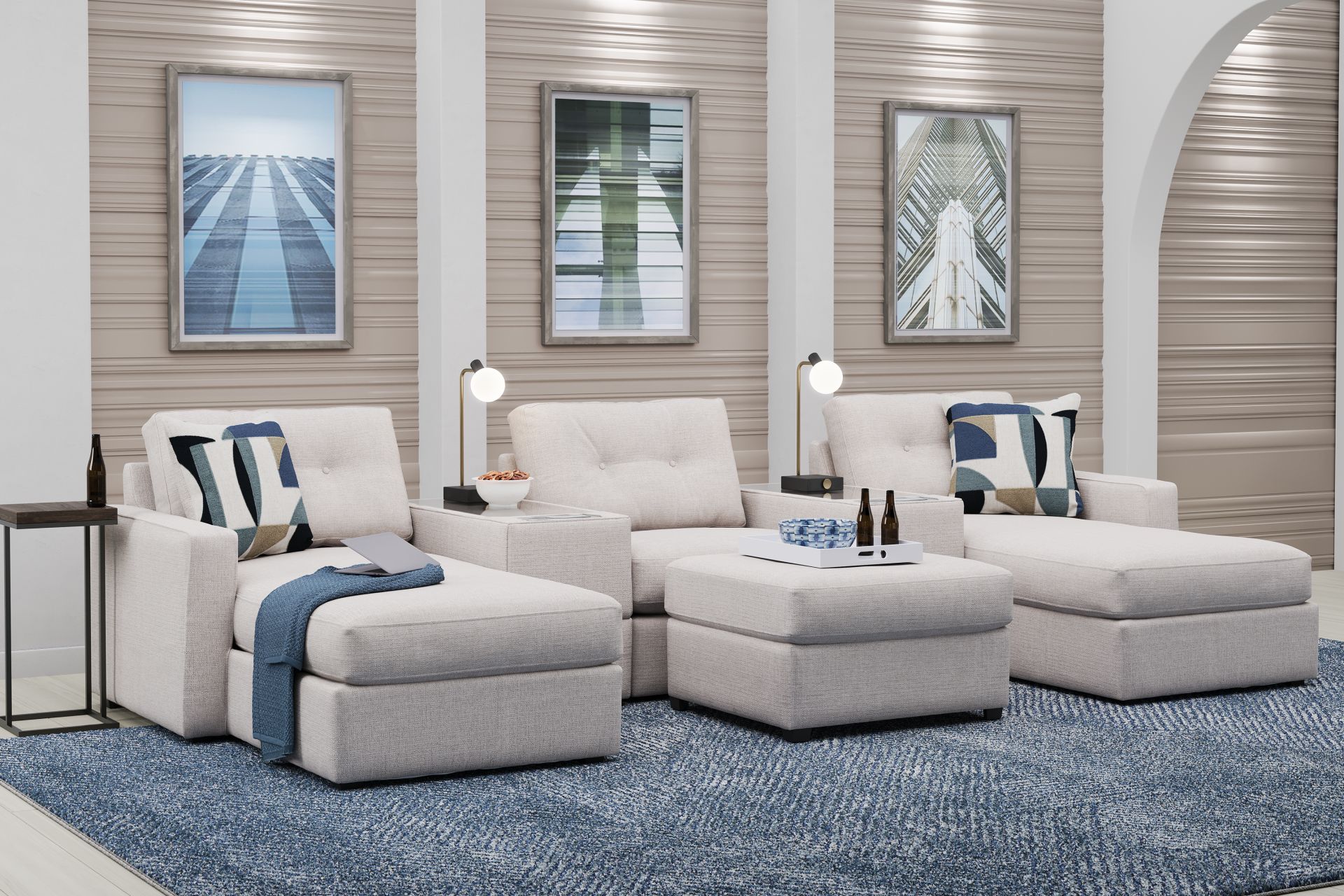 Oyster 6 Pc ModularOne with Media Consoles - Image 2