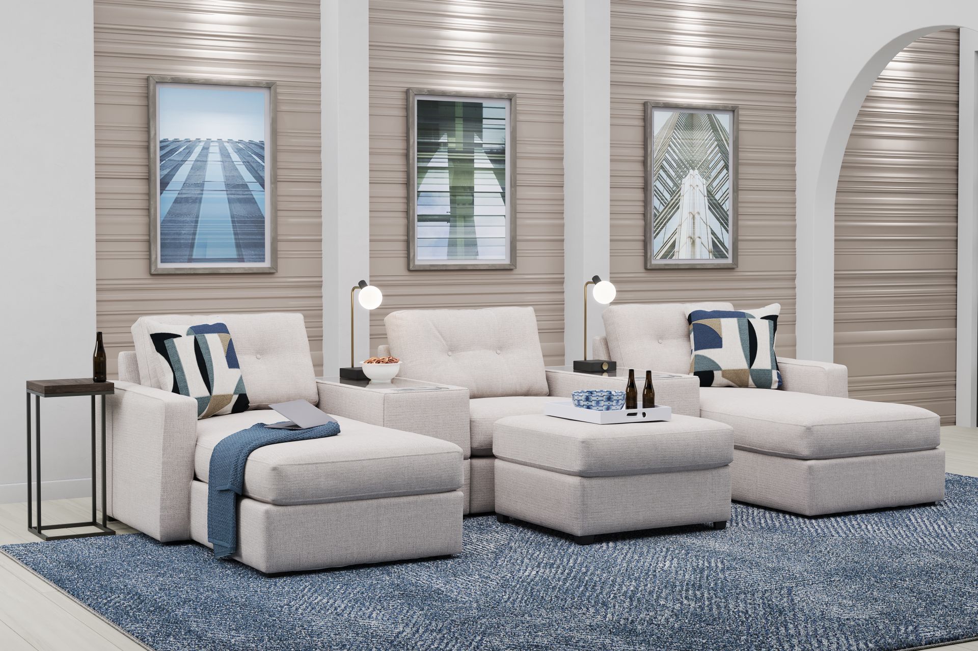 Off-White 6 Pc ModularOne with Media Consoles - Image 1