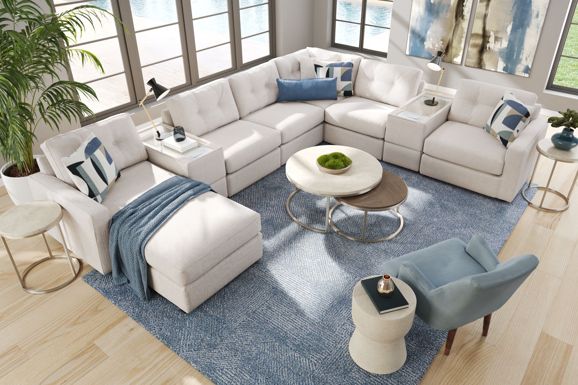 Oyster 8 Pc ModularOne with Media Consoles - Image 2