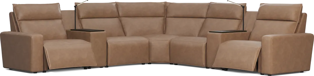 Saddle 7 Pc Dual Power Reclining ModularTwo