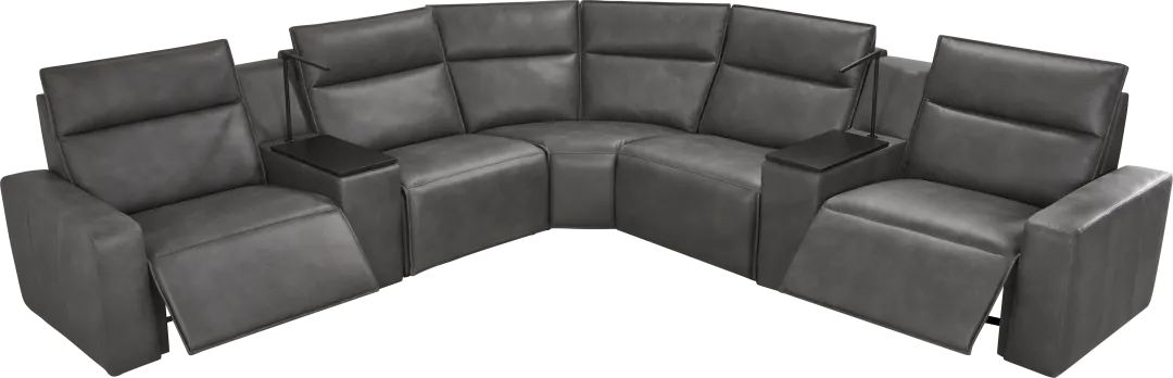 Charcoal 7 Pc Dual Power Reclining ModularTwo