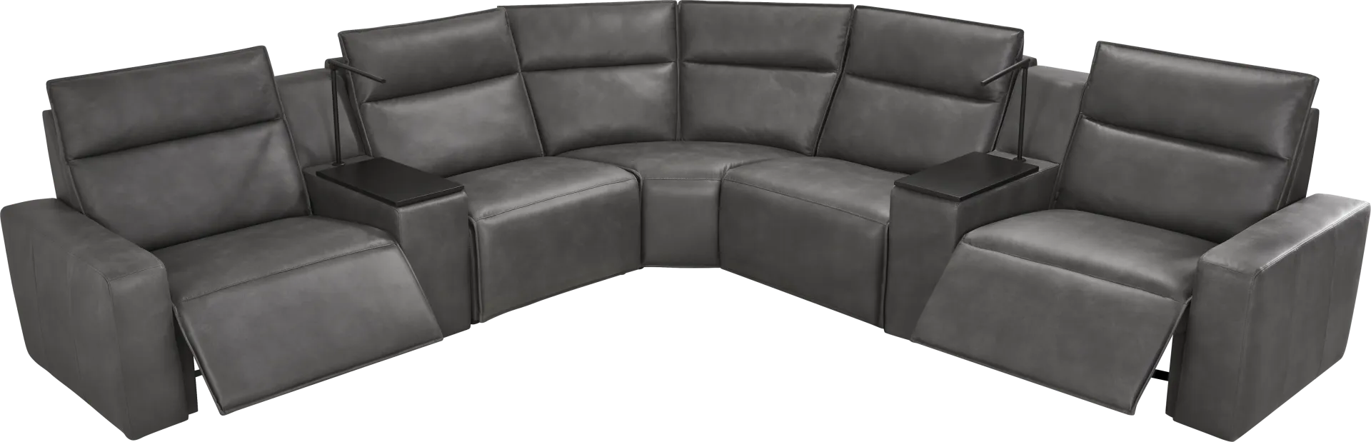 Charcoal 7 Pc Dual Power Reclining ModularTwo