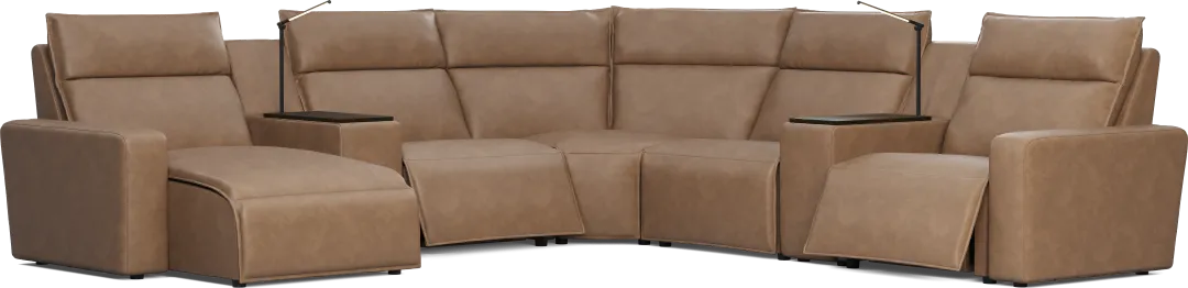 Saddle 7 Pc Dual Power Reclining ModularTwo