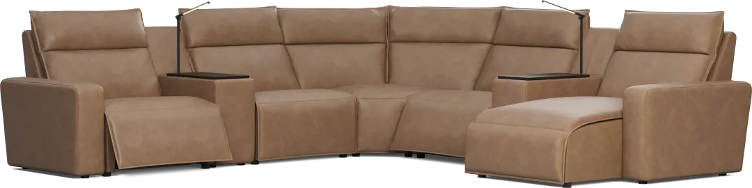 Saddle 7 Pc Dual Power Reclining ModularTwo