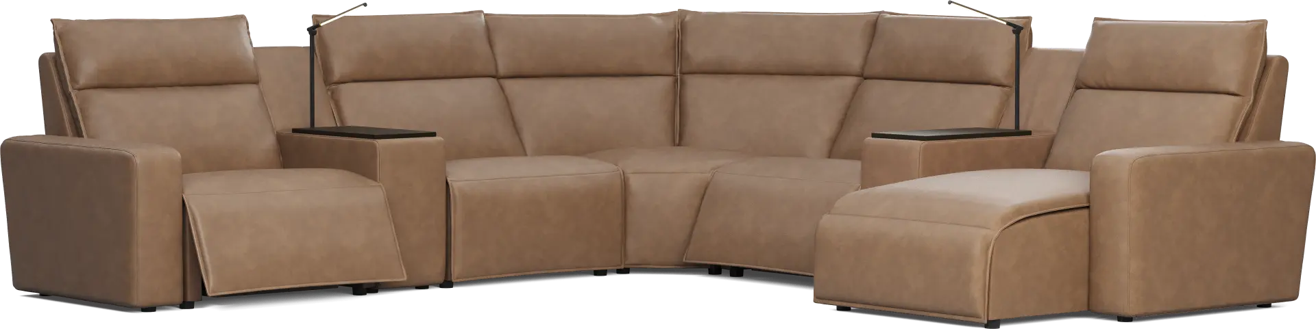 Saddle 7 Pc Dual Power Reclining ModularTwo