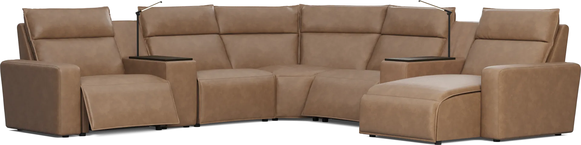 Saddle 7 Pc Dual Power Reclining ModularTwo - Image 1