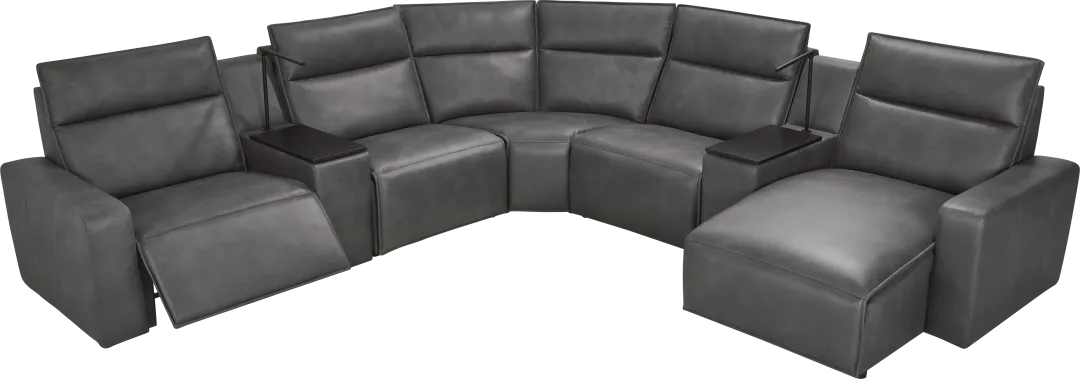 Charcoal 7 Pc Dual Power Reclining ModularTwo