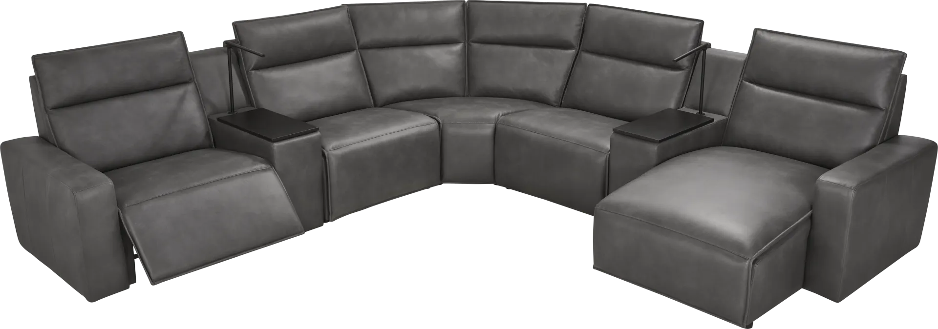 Charcoal 7 Pc Dual Power Reclining ModularTwo