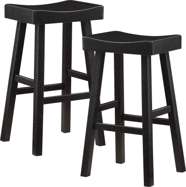 Mcewen Black Bar Stool, Set of 2