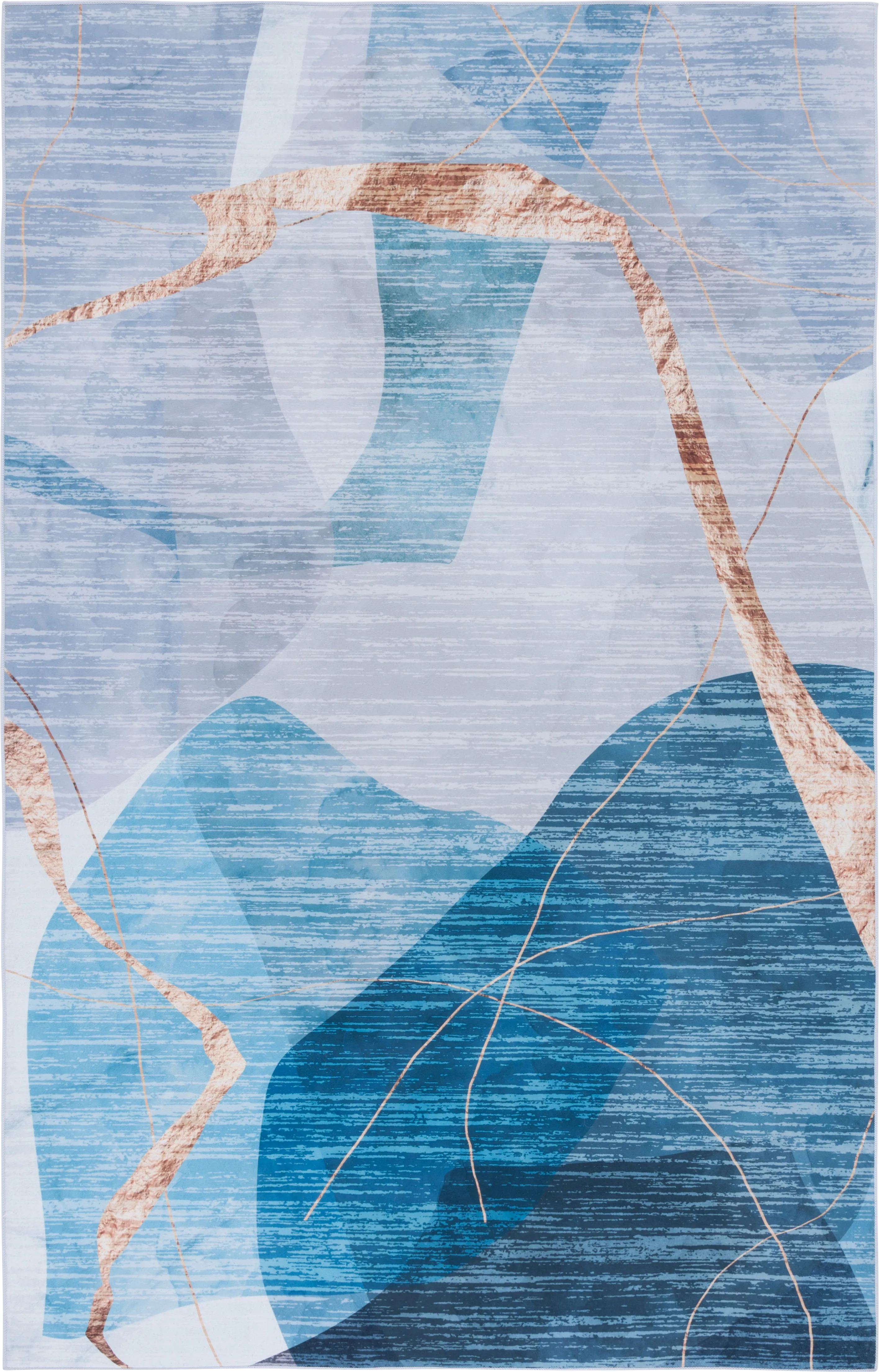 Fician Blue/Gold 6' x 9' Rug - Thumbnail - Image 1