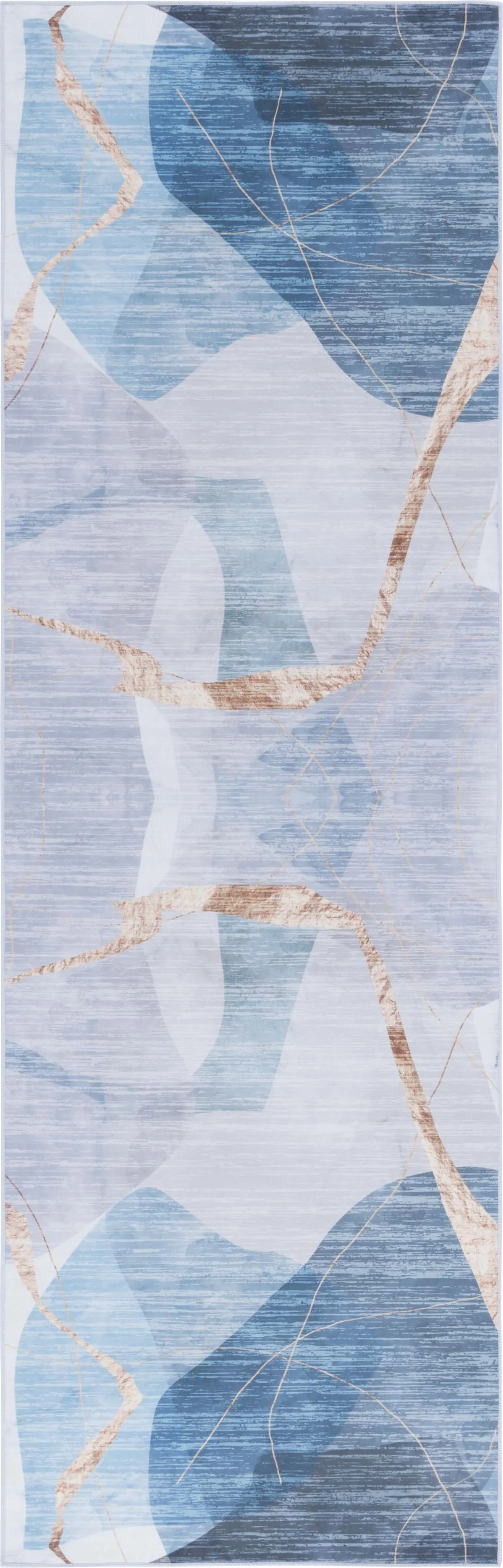Fician Blue/Gold 2'6 x 8' Runner Rug