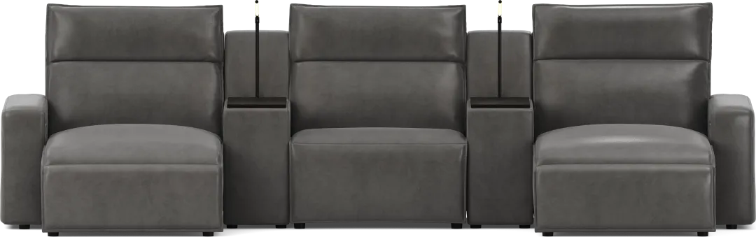 Charcoal 5 Pc Dual Power Reclining ModularTwo