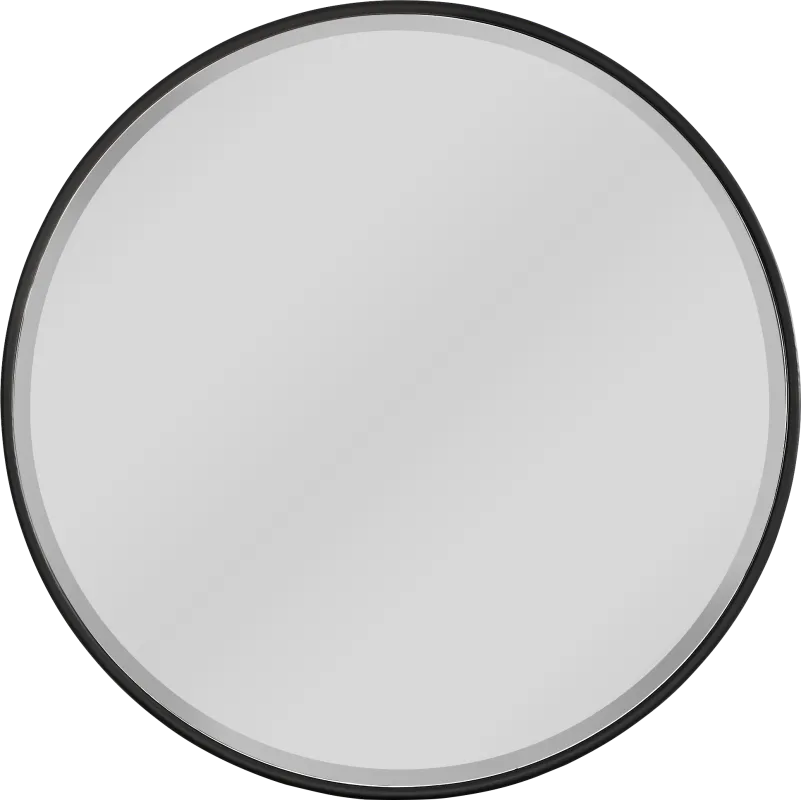 Addison Street Black Round Mirror