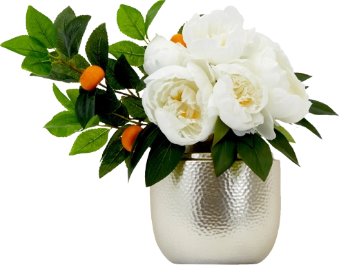 Kaynyne White Floral Arrangement with Vase