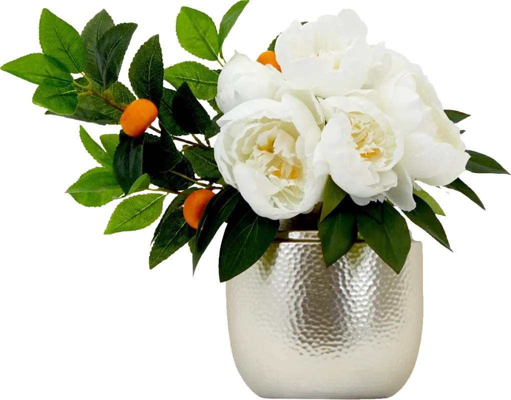 Kaynyne White Floral Arrangement with Vase