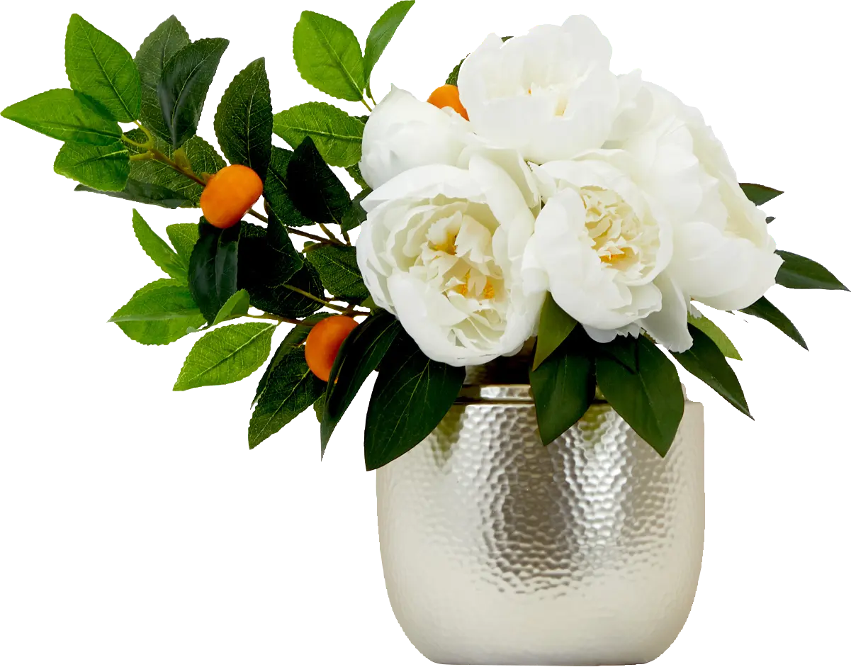 Kaynyne White Floral Arrangement with Vase