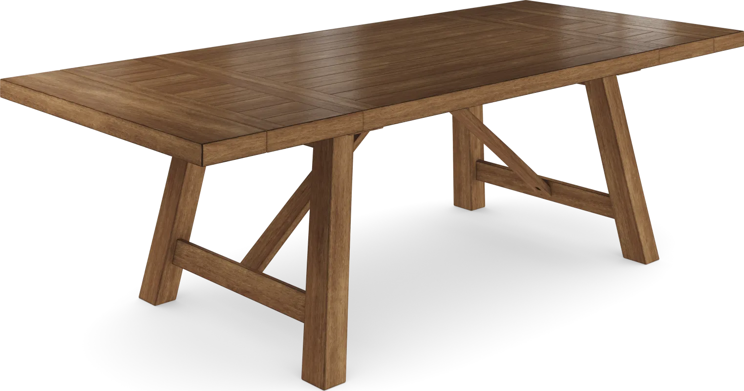 Acorn Cottage Brown Rectangle Trestle Dining Table