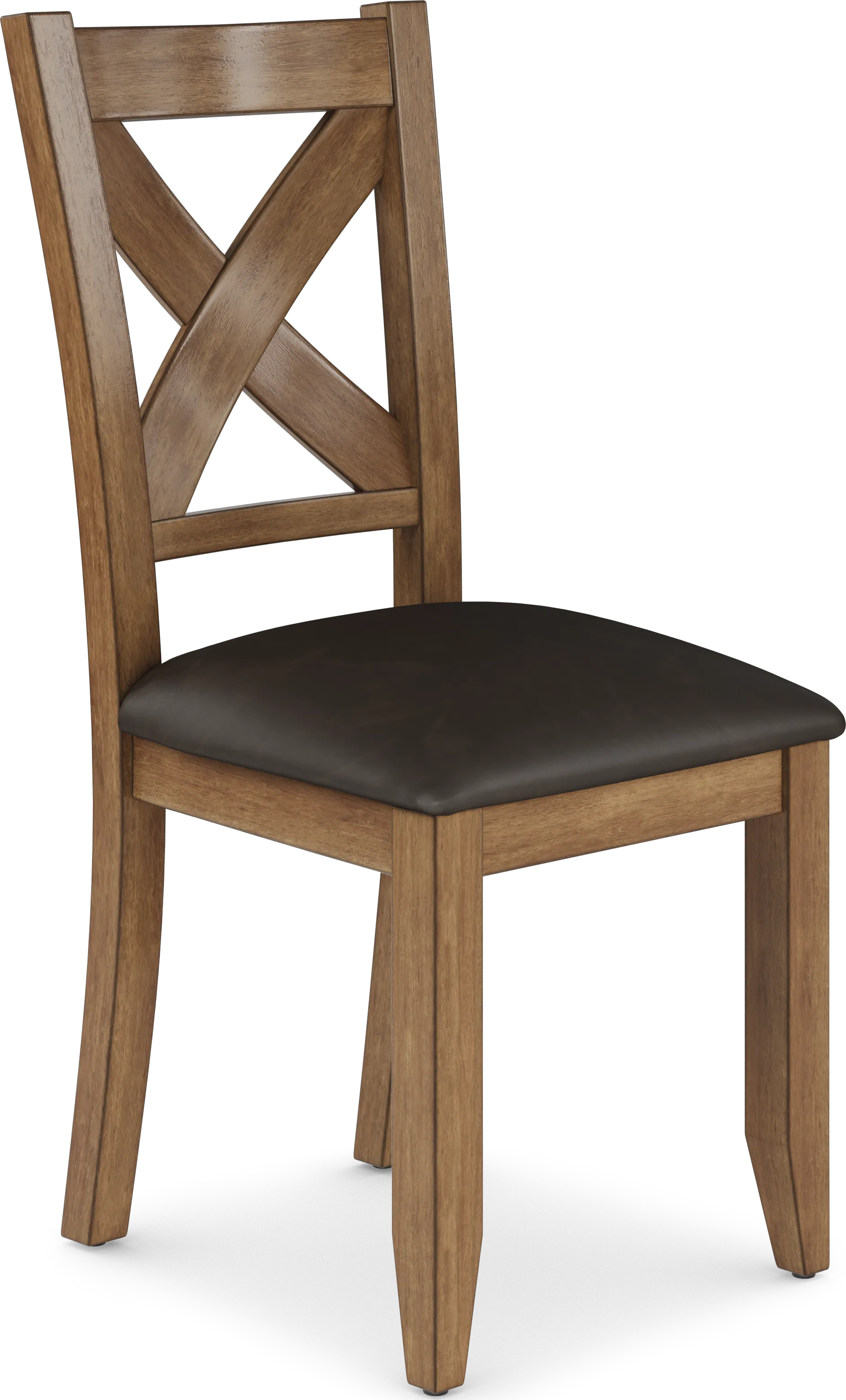 Acorn Cottage Brown X-Back Side Chair - Thumbnail - Image 1