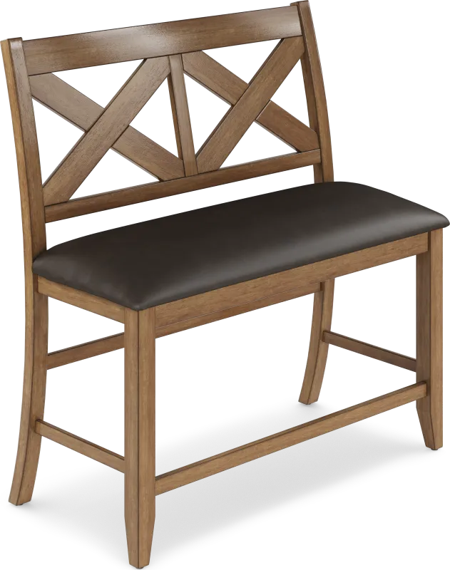 Acorn Cottage Brown Counter Height Bench