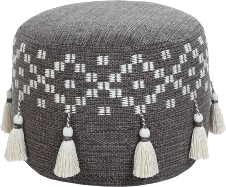Abumaz Gray/Tan Pouf