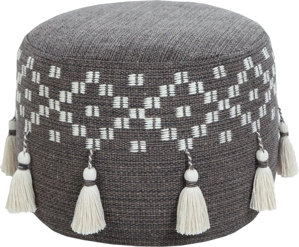Abumaz Gray/Tan Pouf
