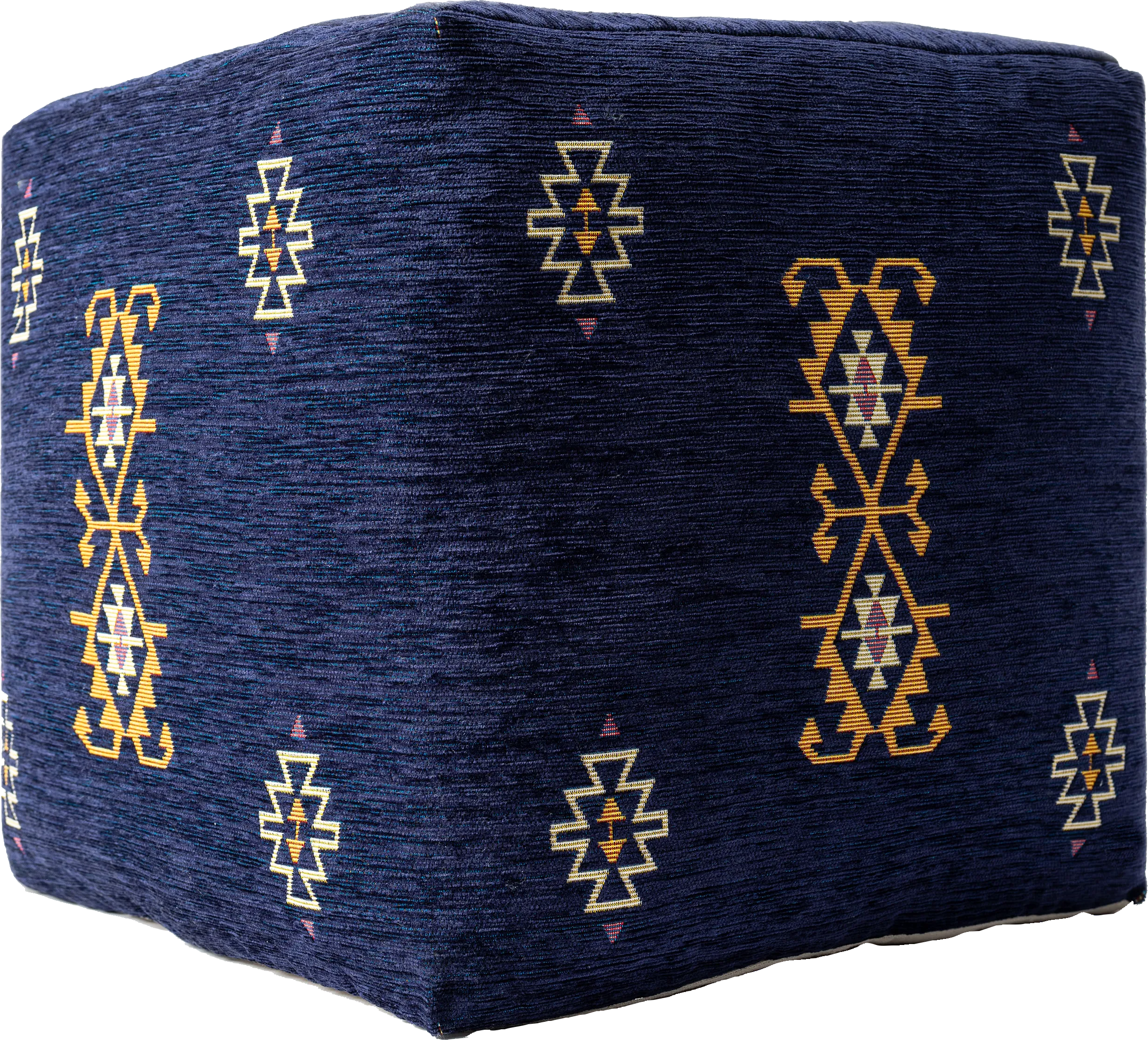 Epama Navy/Yellow Pouf - Thumbnail - Image 1