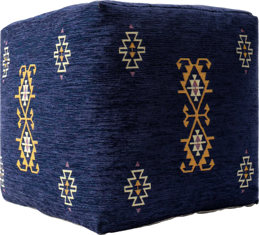 Epama Navy/Yellow Pouf