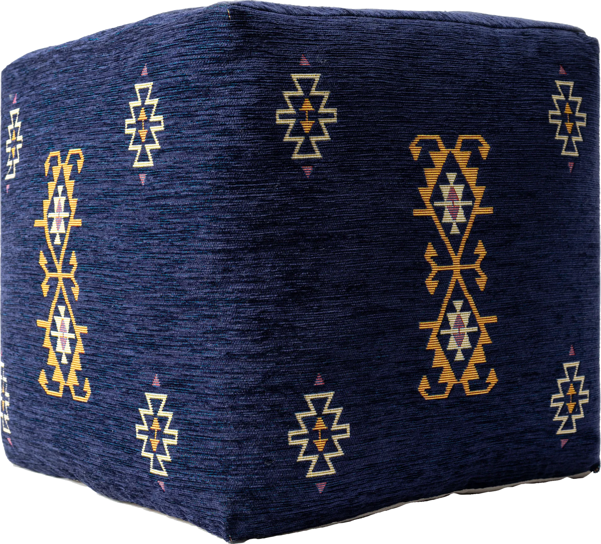 Epama Navy/Yellow Pouf - Image 1
