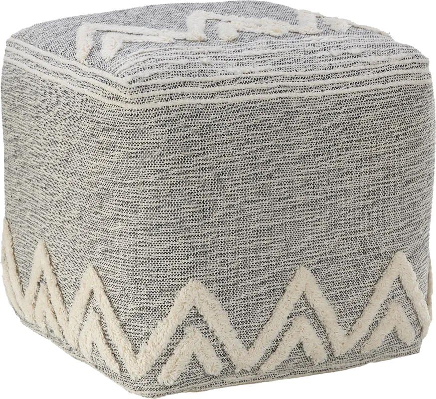 Piziti Gray/Ivory Pouf
