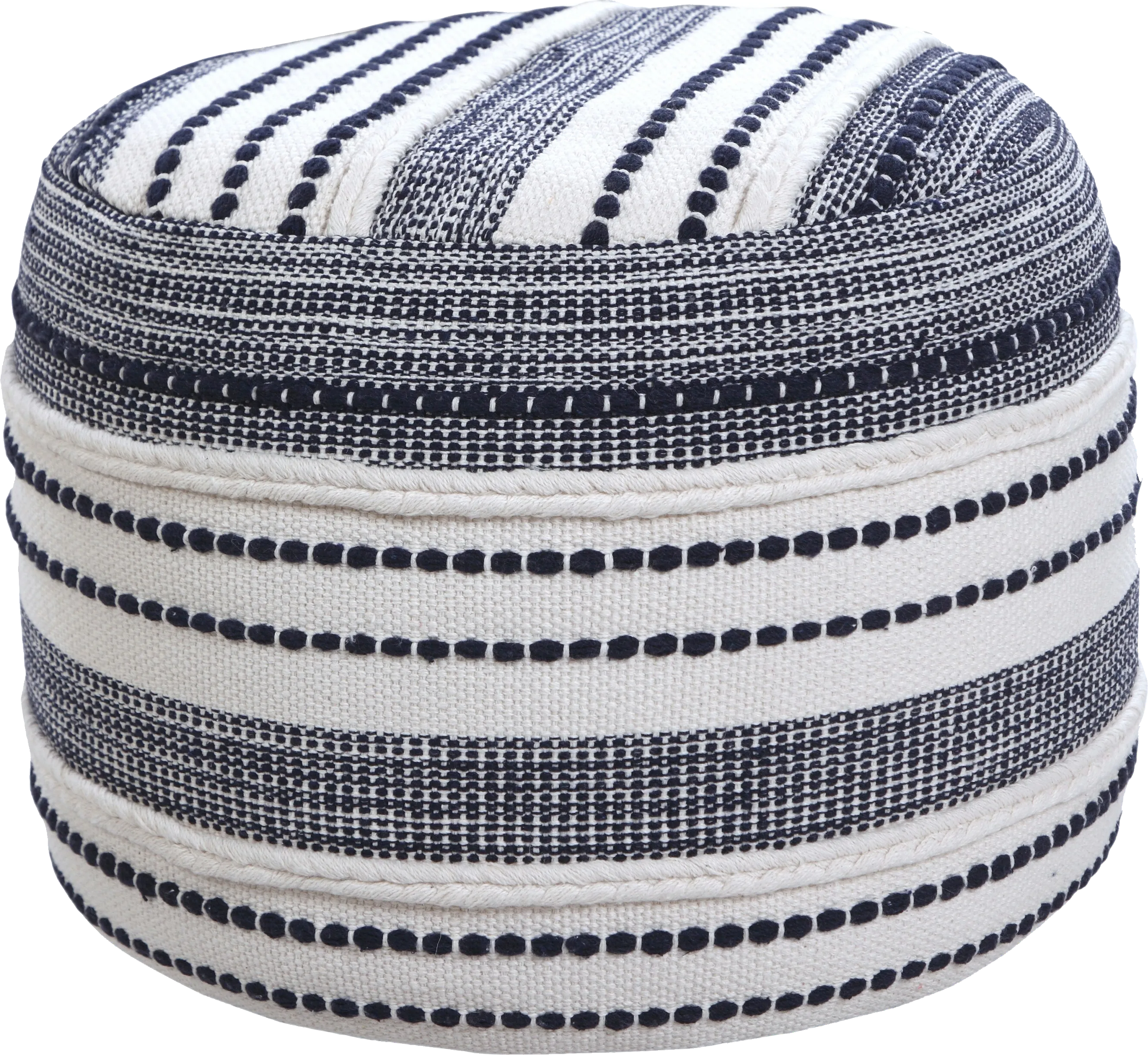 Mursili Navy/Ivory Pouf - Thumbnail - Image 1
