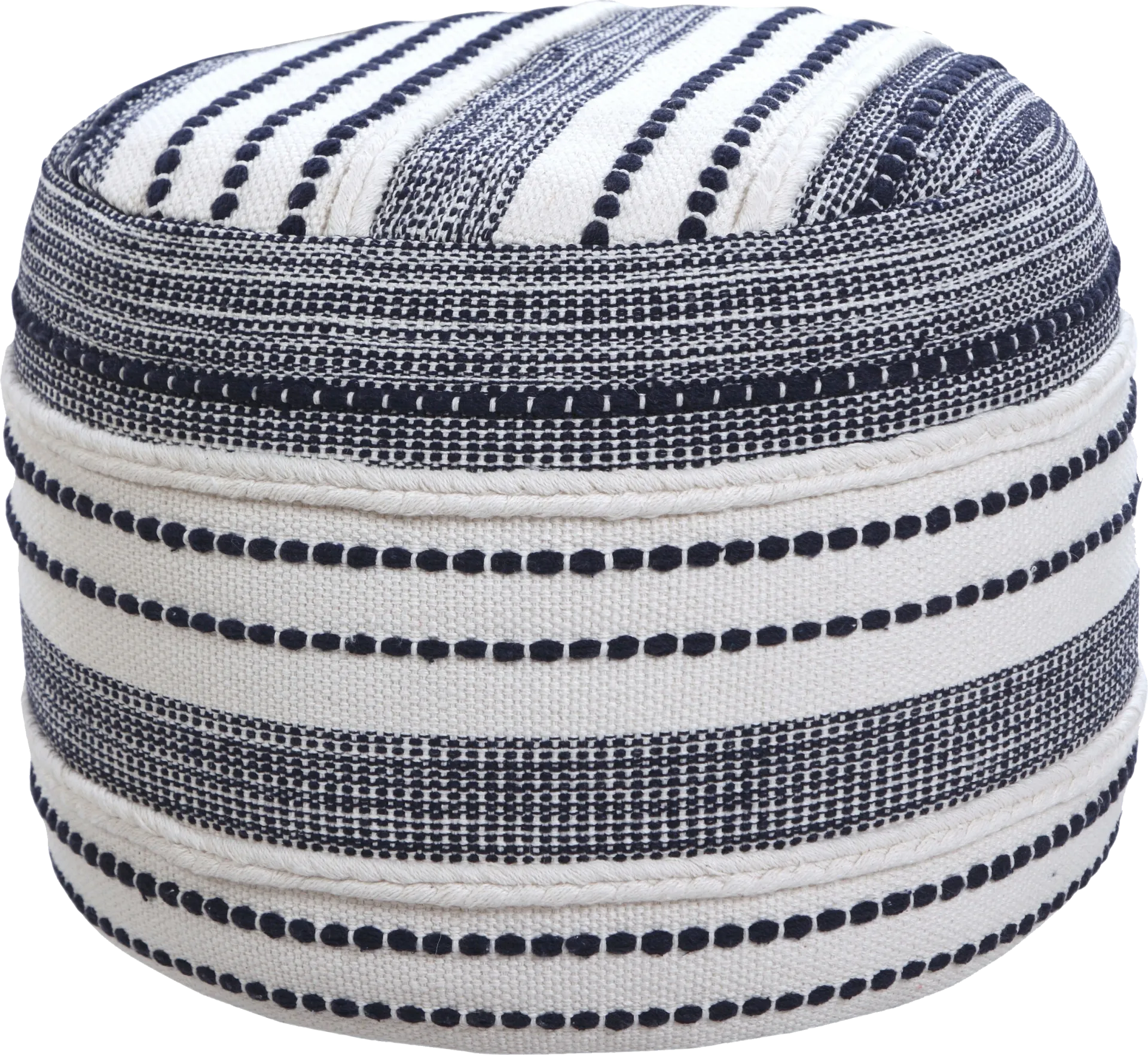 Mursili Navy/Ivory Pouf - Image 1