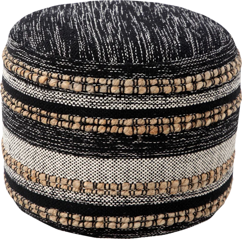 Naiyoni Black/Tan Pouf
