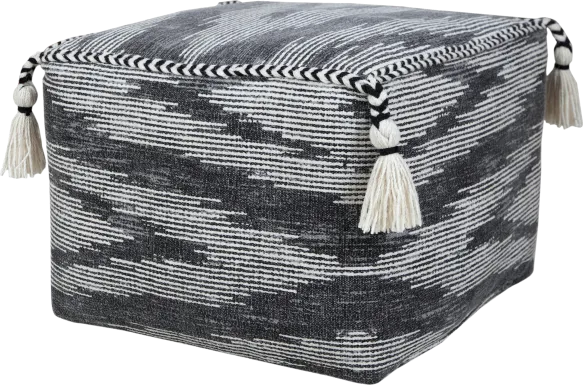 Pasemu Gray/Black Pouf