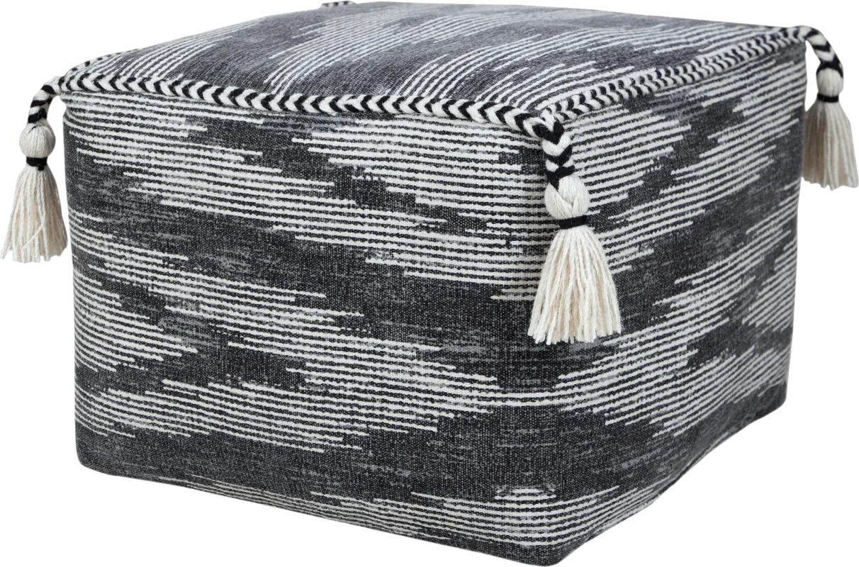 Pasemu Gray/Black Pouf