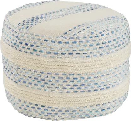 Tilana Blue/Cream Pouf