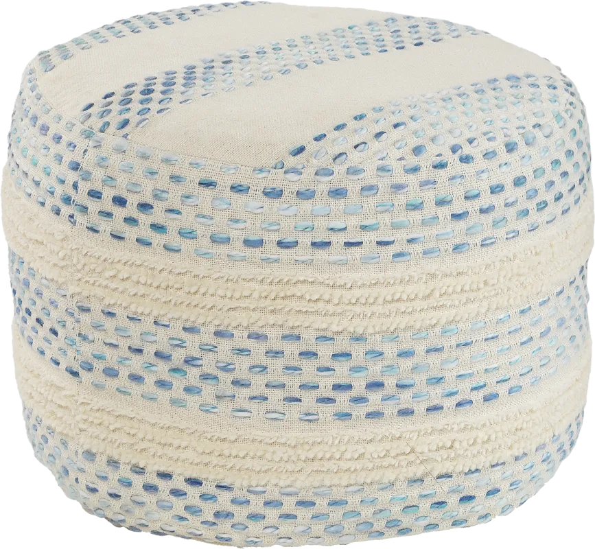 Tilana Blue/Cream Pouf