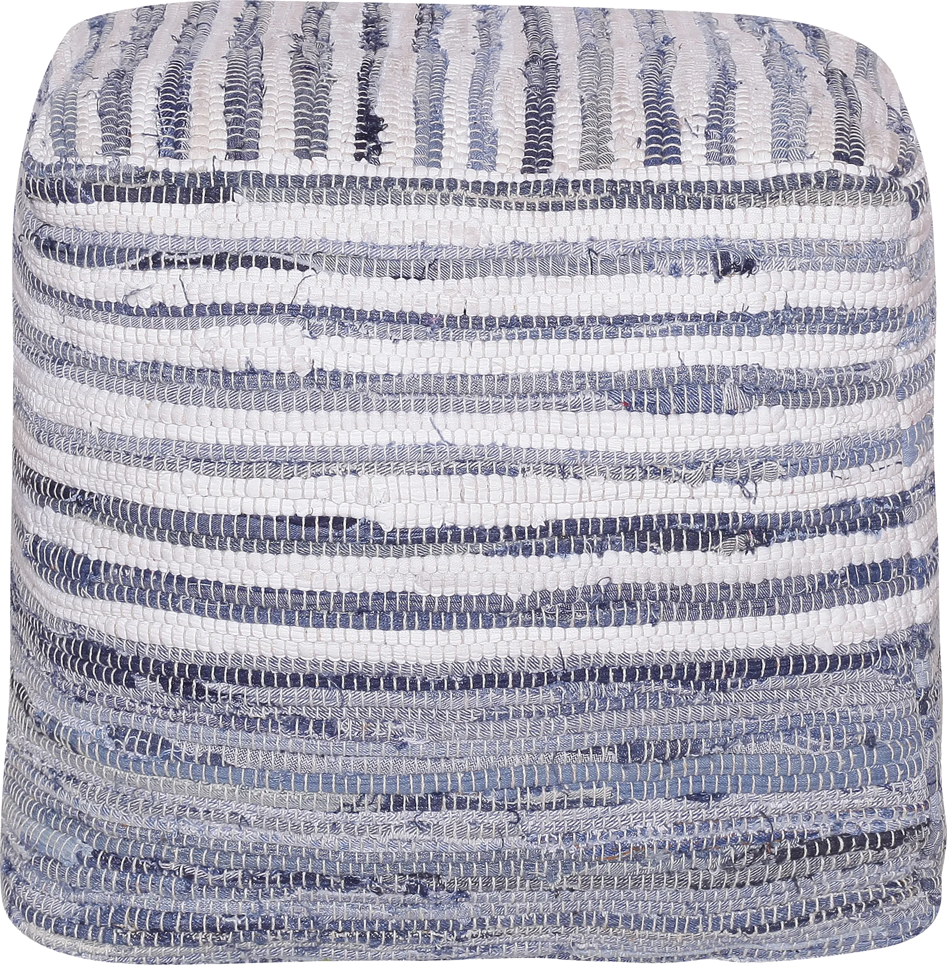 Elzebe Navy/White Pouf - Image 1