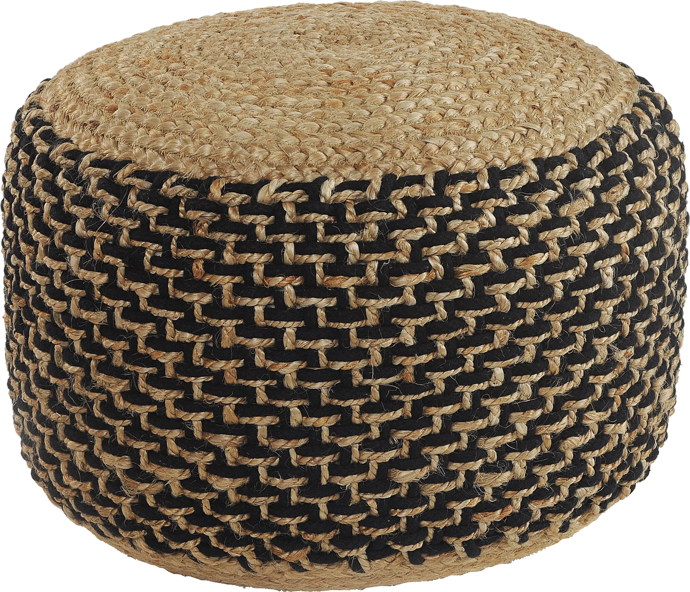 Nanika Natural/Black Pouf - Thumbnail - Image 1
