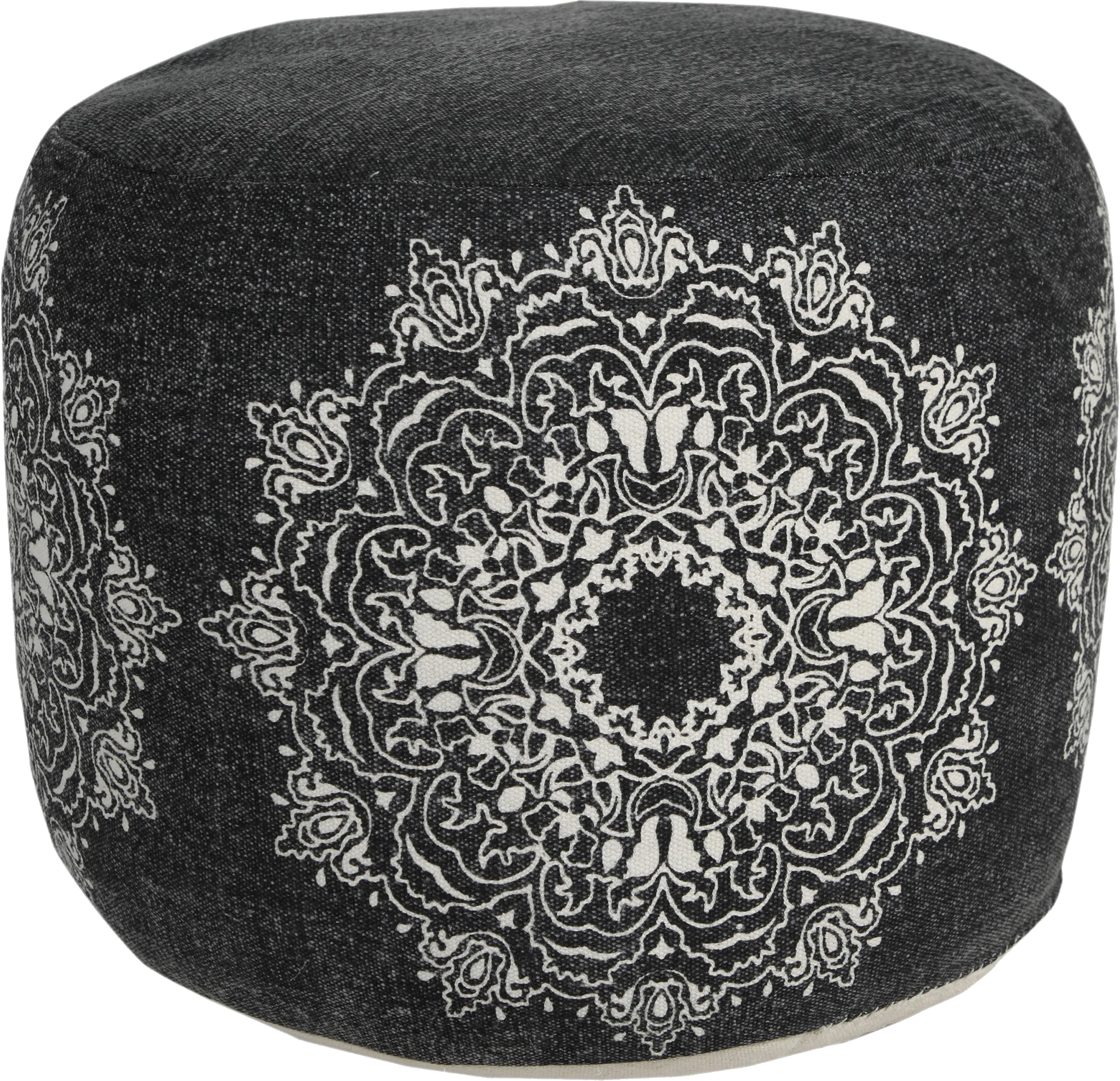 Susara Black/White Pouf - Thumbnail - Image 1