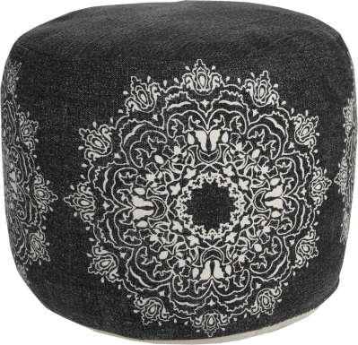 Susara Black/White Pouf