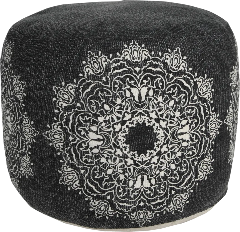 Susara Black/White Pouf