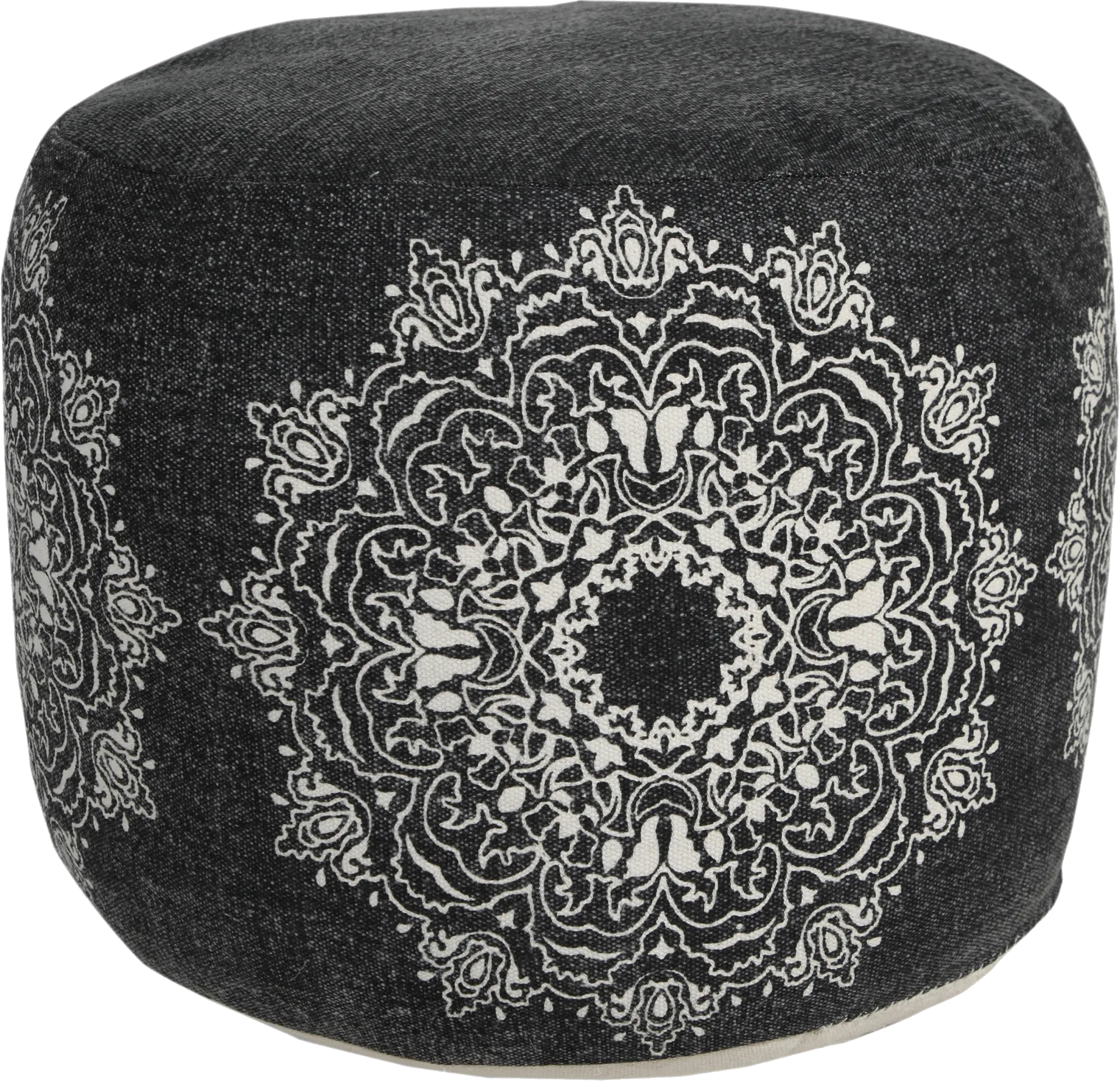 Susara Black/White Pouf - Image 1