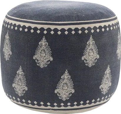 Elandri Navy/Cream Pouf