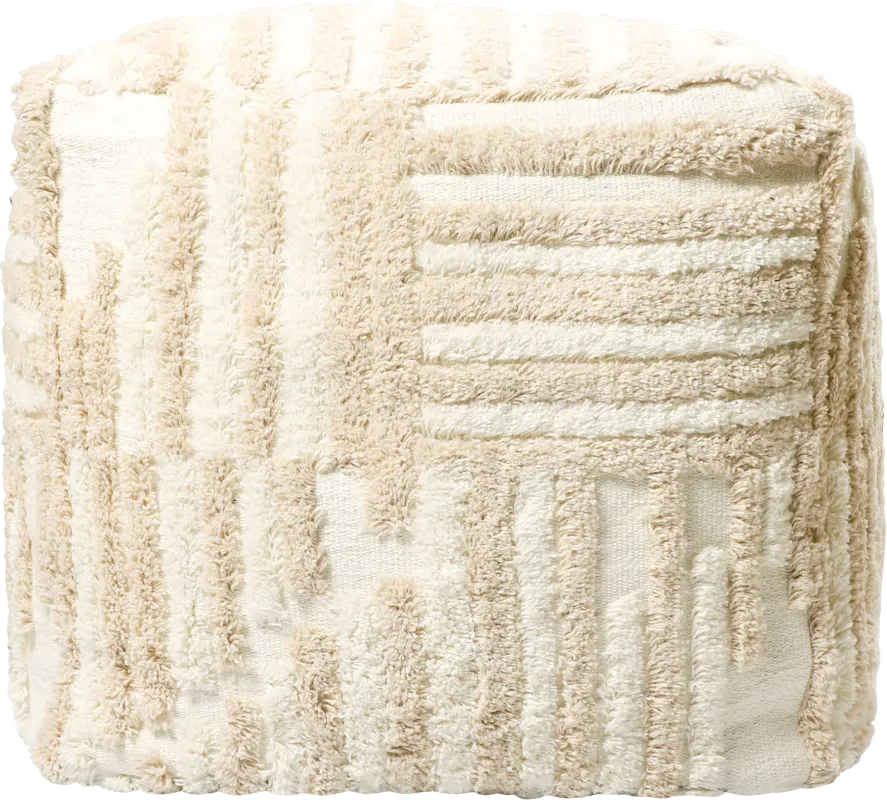Lilanie Beige/Cream Pouf